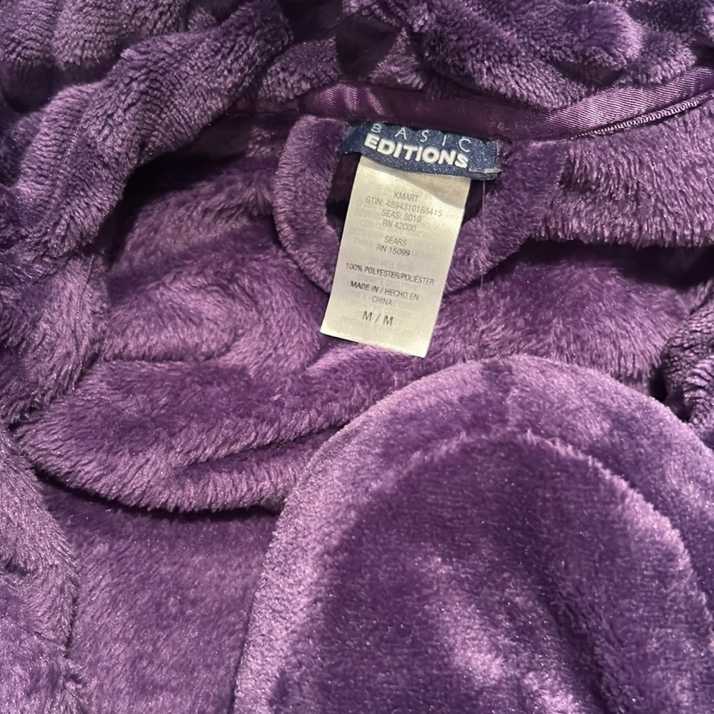 Purple robe w matching slippers size medium